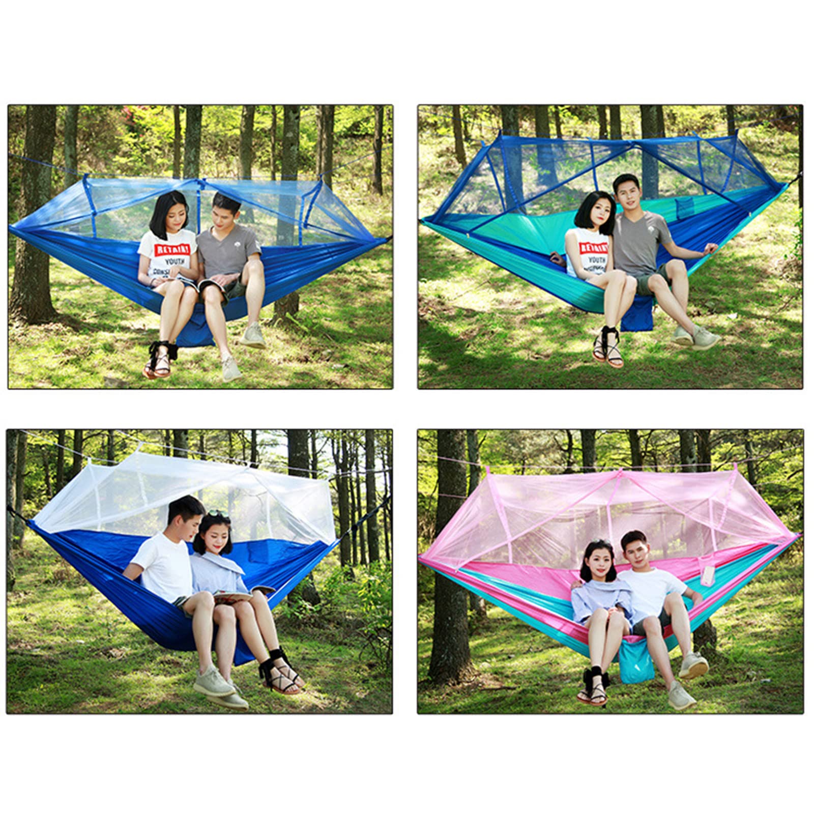bushcraft ausrüstung， Outdoor Ultralight Camping mit Netz, Karabiner, Baumgurt, 200kg Tragkraft, 260cm x 140cm, Tragbares Reisezelt, for Trekking