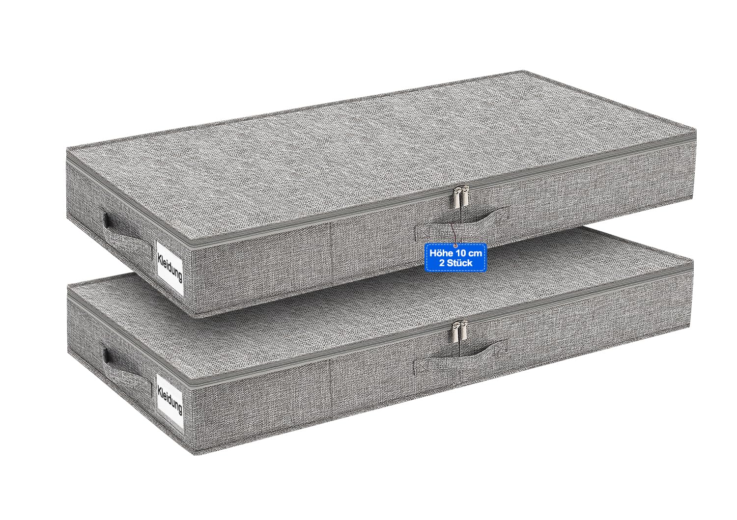 Huquter Unterbett-Aufbewahrungsbox mit Deckel, 2 Stück