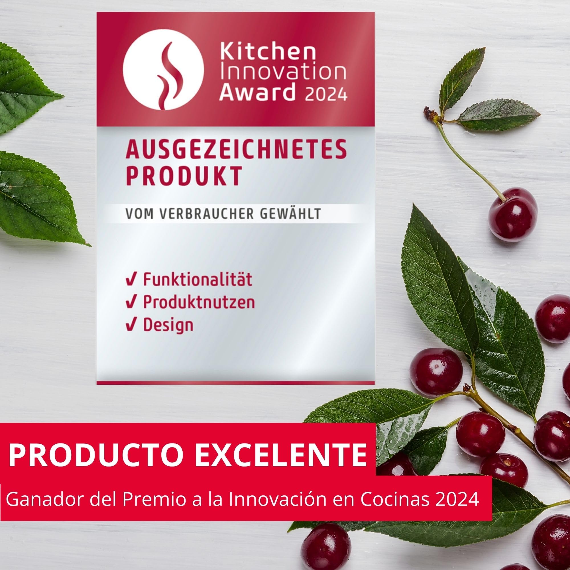 Westmark Deshuesador de Cerezas, Herramienta de Aluminio para Deshuesar Cerezas