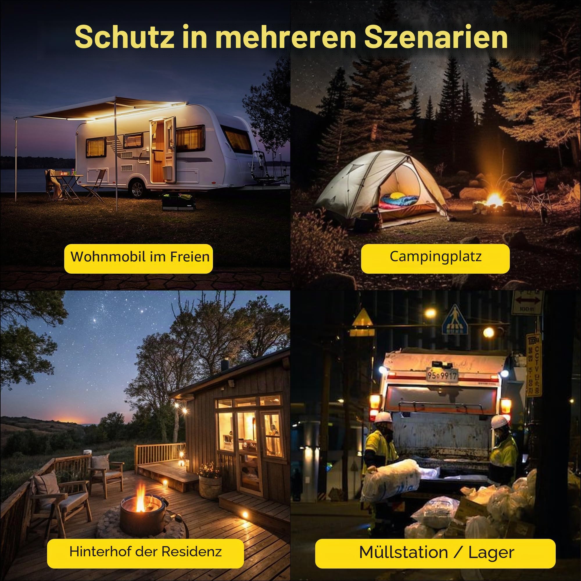 2 Stück Reisealarm, Perimeter Trip Alarm, 12 Gauge Campingausflug, Drahtalarmgerät, Frühwarnsystem für Camping und Outdoor-Sicherheit/Bärenabschreckung, Campingsicherheit (Adapter nicht im