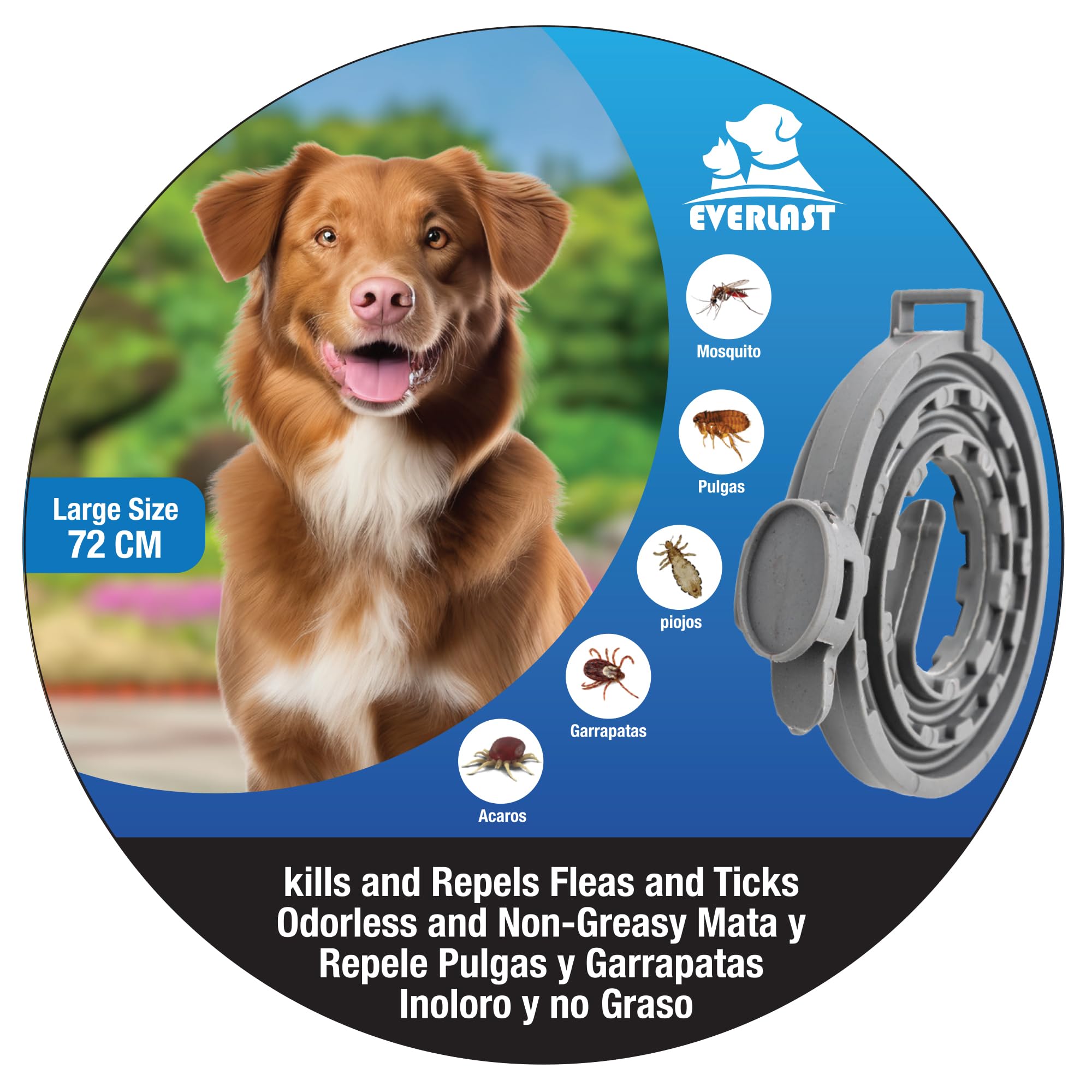 Tempotech ® Collares Antiparasaitarios para Perros - Collar Leishmaniosis Perros - 8 Meses de Protección - contra Pulgas Garrapatas Mosquitos Ácaros y Piojos