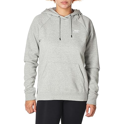 Nike Women's Dark Grey Heather Essential Fleece Hoodie (BV4124 063)