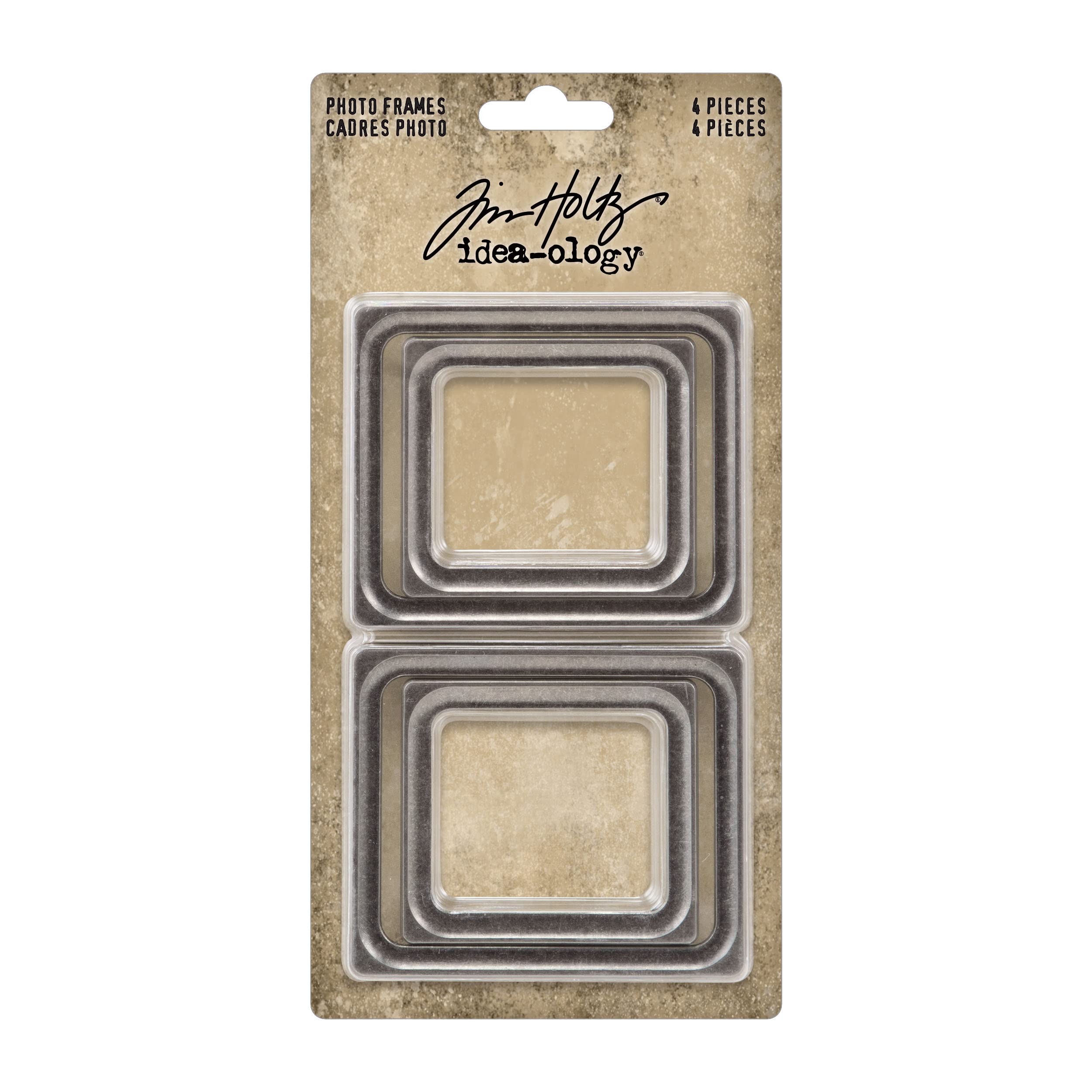 Cadres photo Tim Holtz argent pour loisirs créatifs et scrapbooking - Lot de 60 pièces