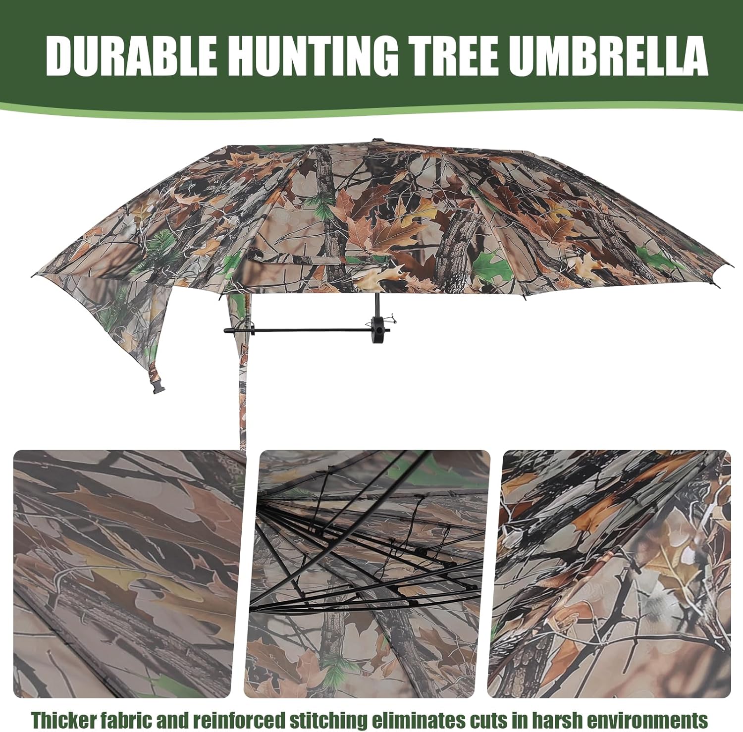 Kalkal Tree Stand Umbrella, 58" Wide Camo Hunting Umbrella for Tree Stand, Weather-Resistant Treestand Roof Quick Set, Portable Hunting Accessories - Image 2