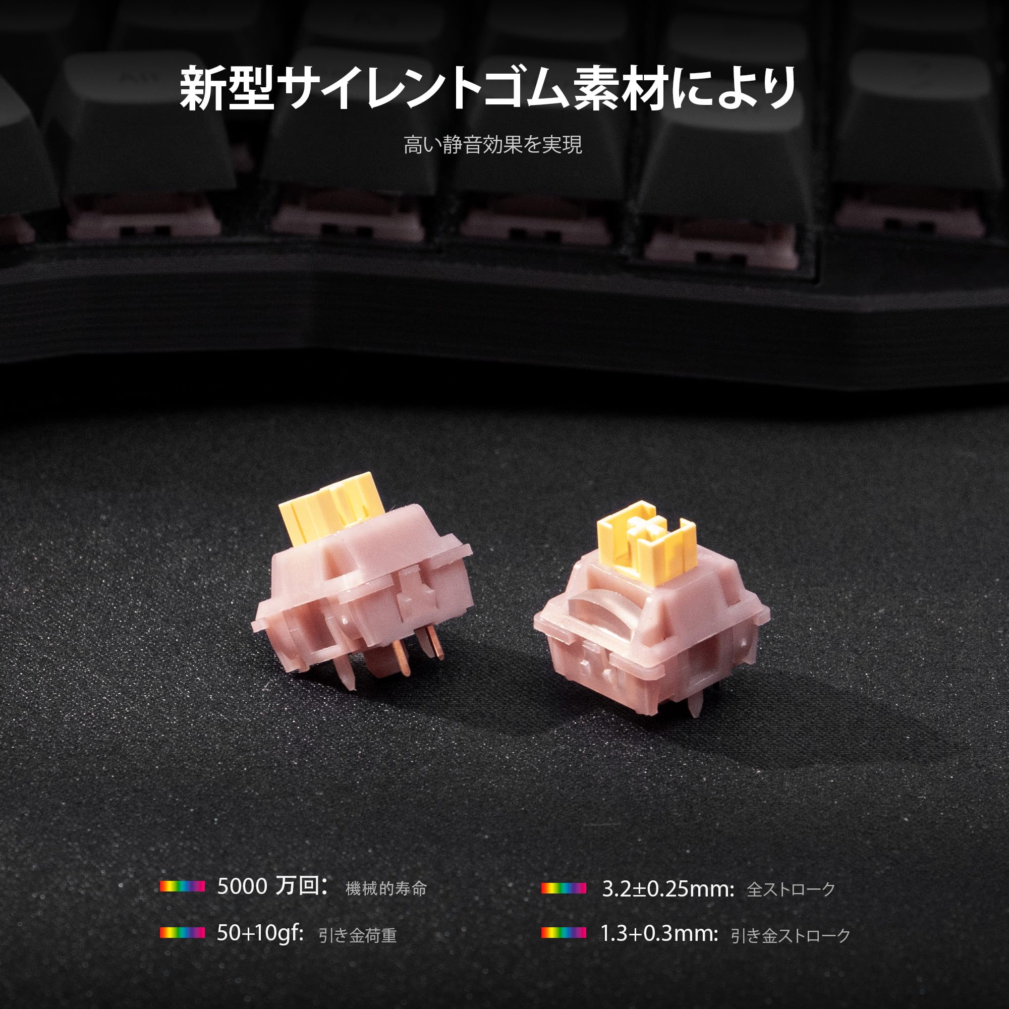 Amazon | YIVU Sofle ワイヤレス 分割キーボード 静音 メカニカル