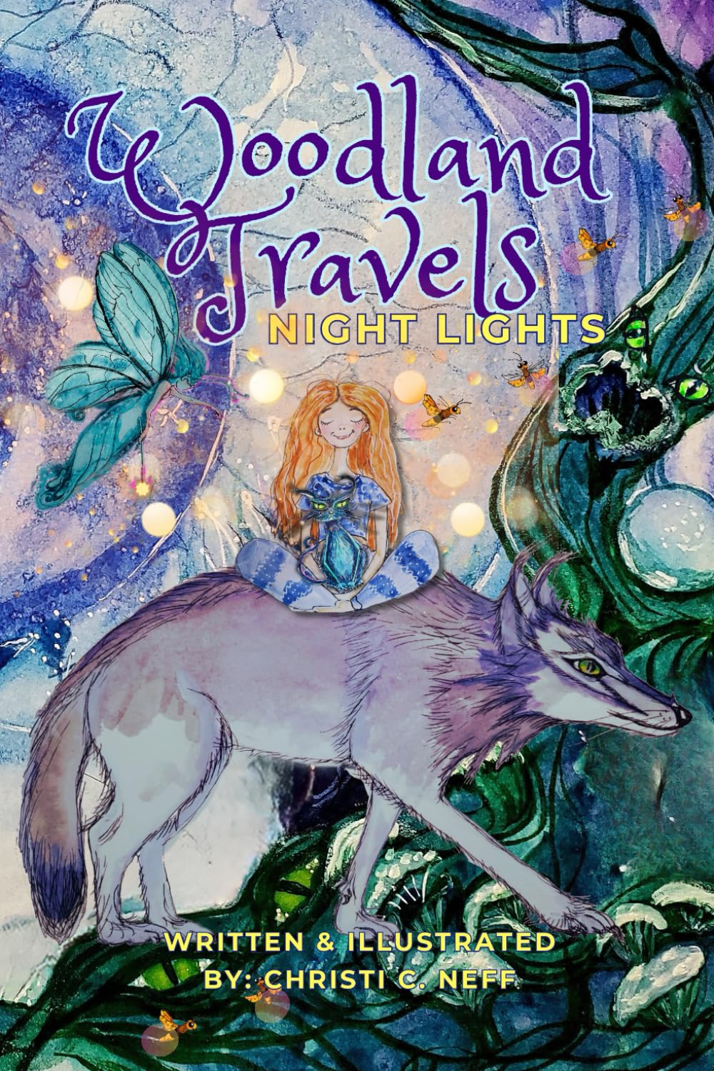 Woodland Travels: Night Lights: Follow the spirited small girl and her mischievous feline companion, Miss Kitty into the heart of the forest where ... under the shimmering glow of the moonlight.