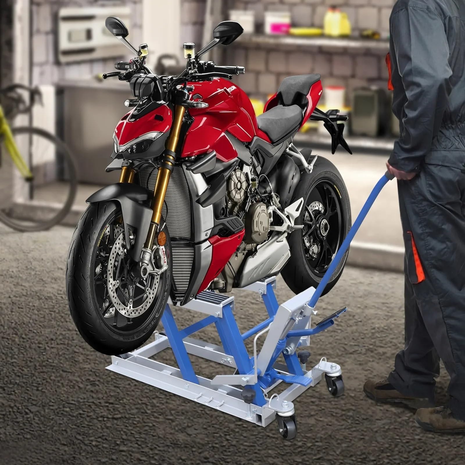 płytka podpórki Hydrauliczny Podnośnik Motocyklowy, Podnośnik O Udźwigu 1500 Funtów, Przenośny Stół Podnośny Do Motocykli, Akcesoria Naprawcze