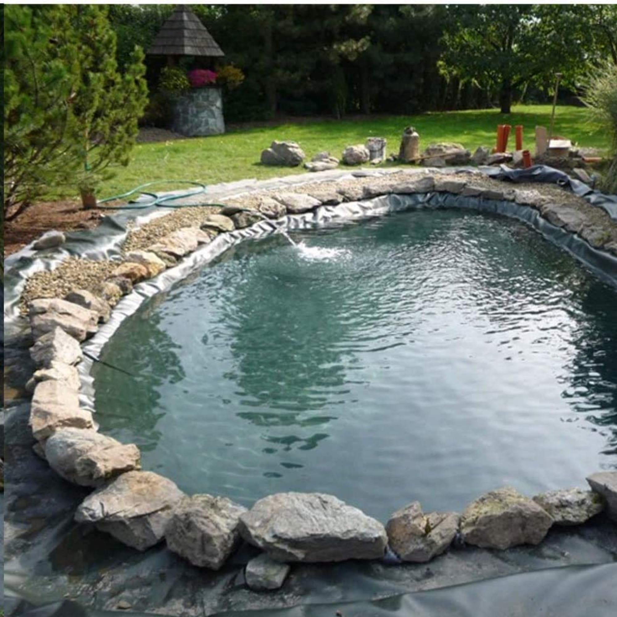 Singhal 350 Micron HDPE Pond Liner Sheet Geomembrane Sheet 3ft x 20ft, Heavy Duty Small Garden Backyard Waterfall Lilly Ponds Lining Fabric (Black) 2
