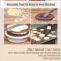 Vista 6 de Wooden Handle Butter Cake Icing Spatula Smoothing Pastry Decorating Tool Stainless Steel,Grilling, Baking Cooking Kitchen Utensil (8" Blade)