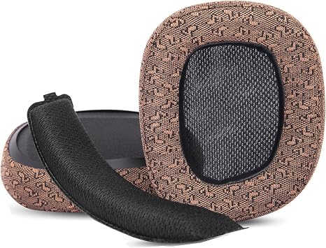 G933 G633 استبدال وسائد أذن Earpads متوافقة مع Logitech G933s G633s G935 635 سماعات الألعاب ترقية وسادات الأذن أجزاء قماش بني + عقال