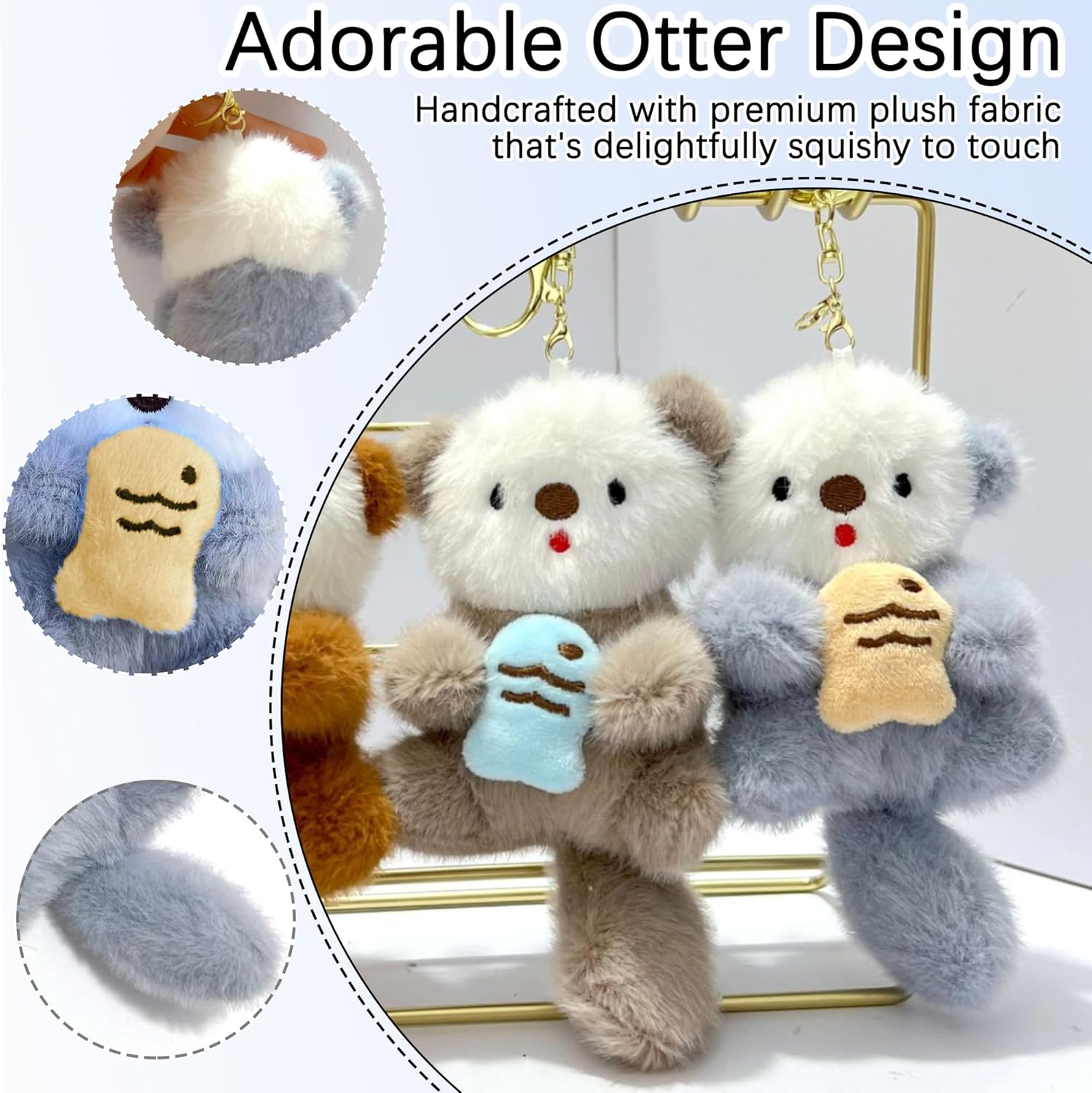 Cute Otter Keychain Charm & Bag Charm Animal Keychain Pendant Suitable For Attaching To Your Keys Wallet Or Backpack （1pcs） - Image 4