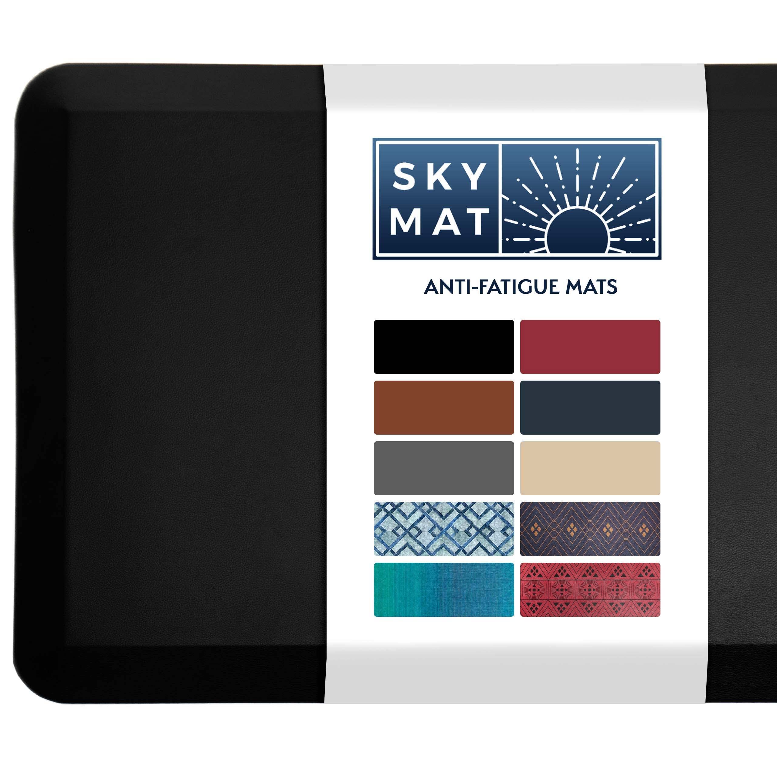 Sky Solutions Kitchen Mat - Padded, Non-Slip, Absorbable Anti Fatigue Standing Mat for Kitchen Floor, Standing Desk, Office & Garage (20x39x3/4-Inch, Black)