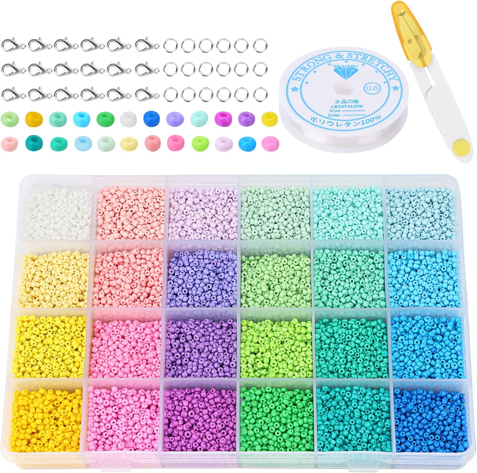 1000 Stück Perlen Set - DIY Armbänder Mit 6 Farben Glasperlen