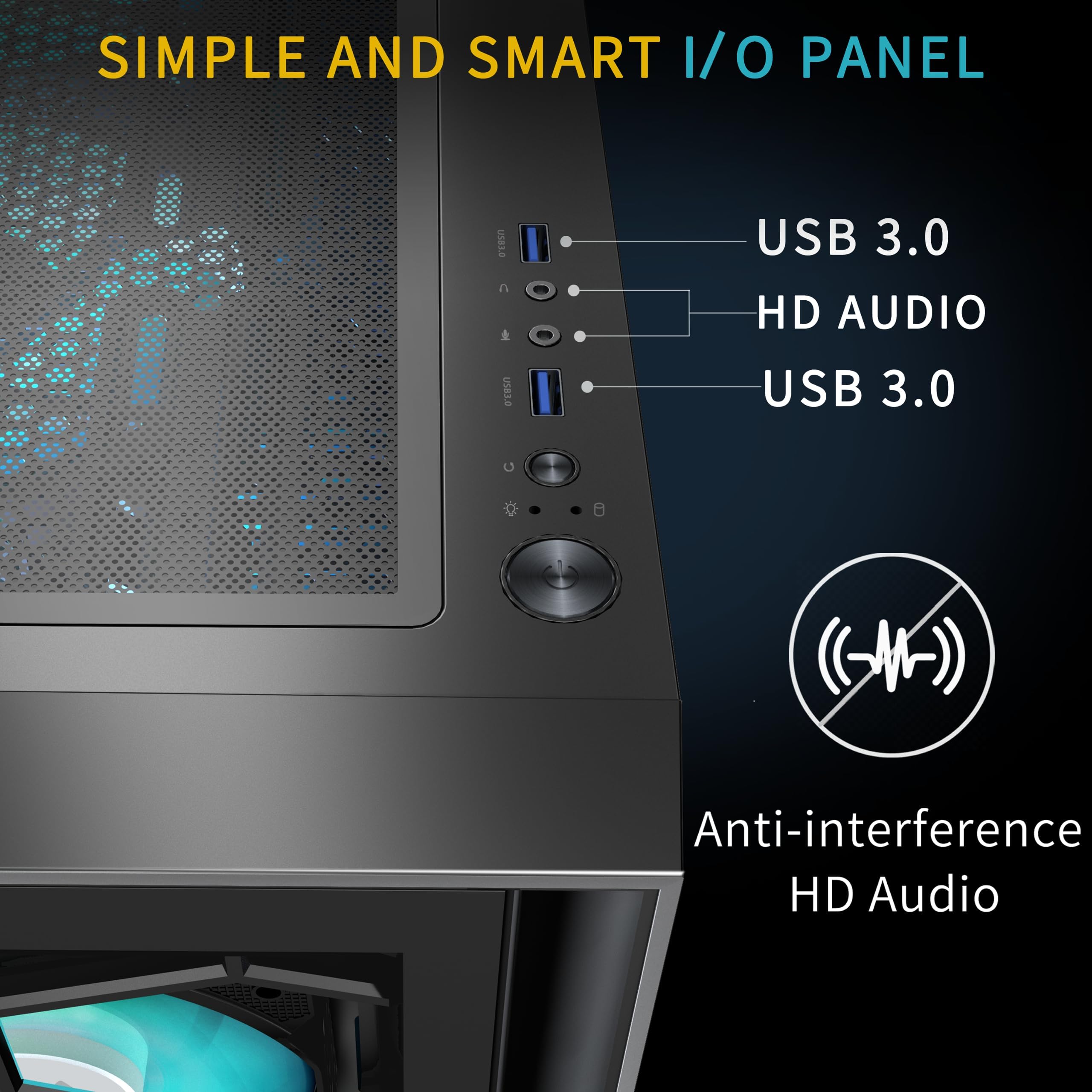 MUSETEX Boitier PC ATX, 6 Ventilateurs PWM ARGB pré-installés, Boîtiers pc Informatique avec Double Verre trempé, USB 3.0 x 2 Boitier pc Gamer Mid Tower, Noir, G07