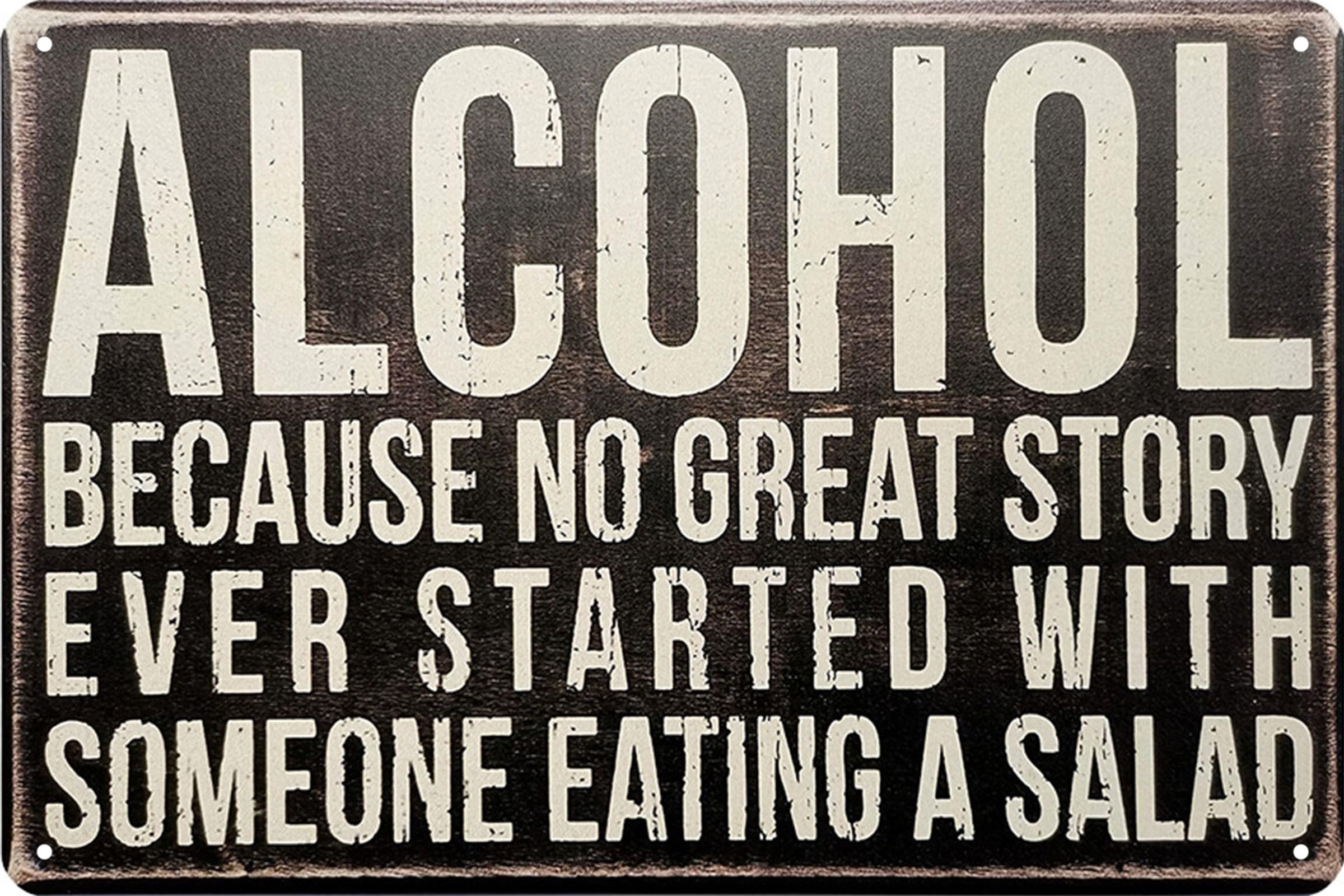 Vintage Bar Tin Sign,Beer Metal Signs,Retro Man Cave Wall Decor,Wall Poster for Club, Garage, Funny Man Beer Drinker Basement, Apartment, Gifts 8×12 Inches (alcohol)