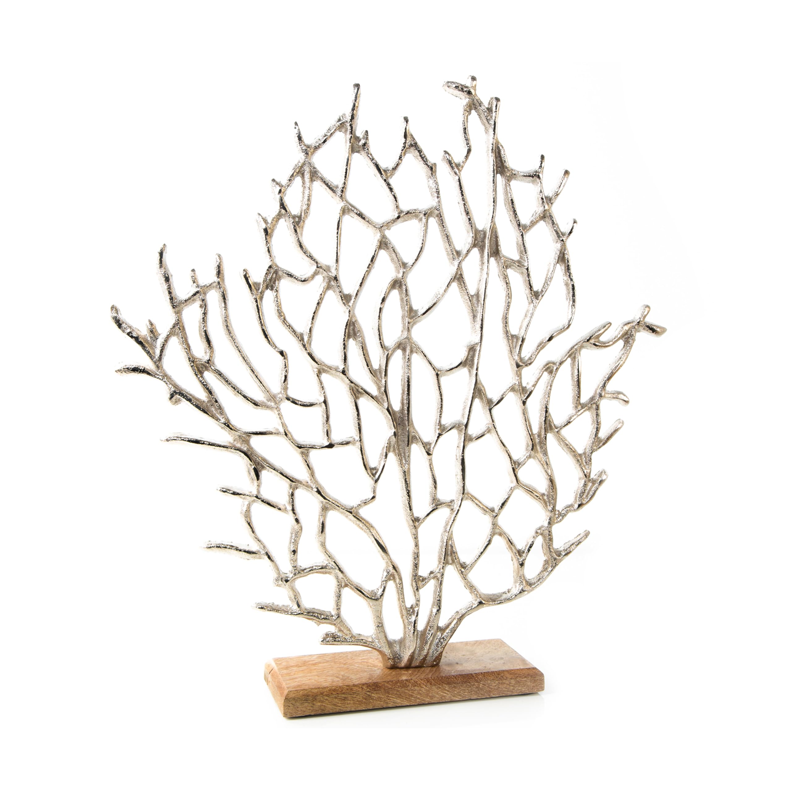 Logbuch-Verlag Figura decorativa alghe marine: scultura mare stile marino arredamento casa decorazioni tema mare soprammobile nautico bagno soggiorno design marittimo legno alluminio, 41 x 38 x 8 cm