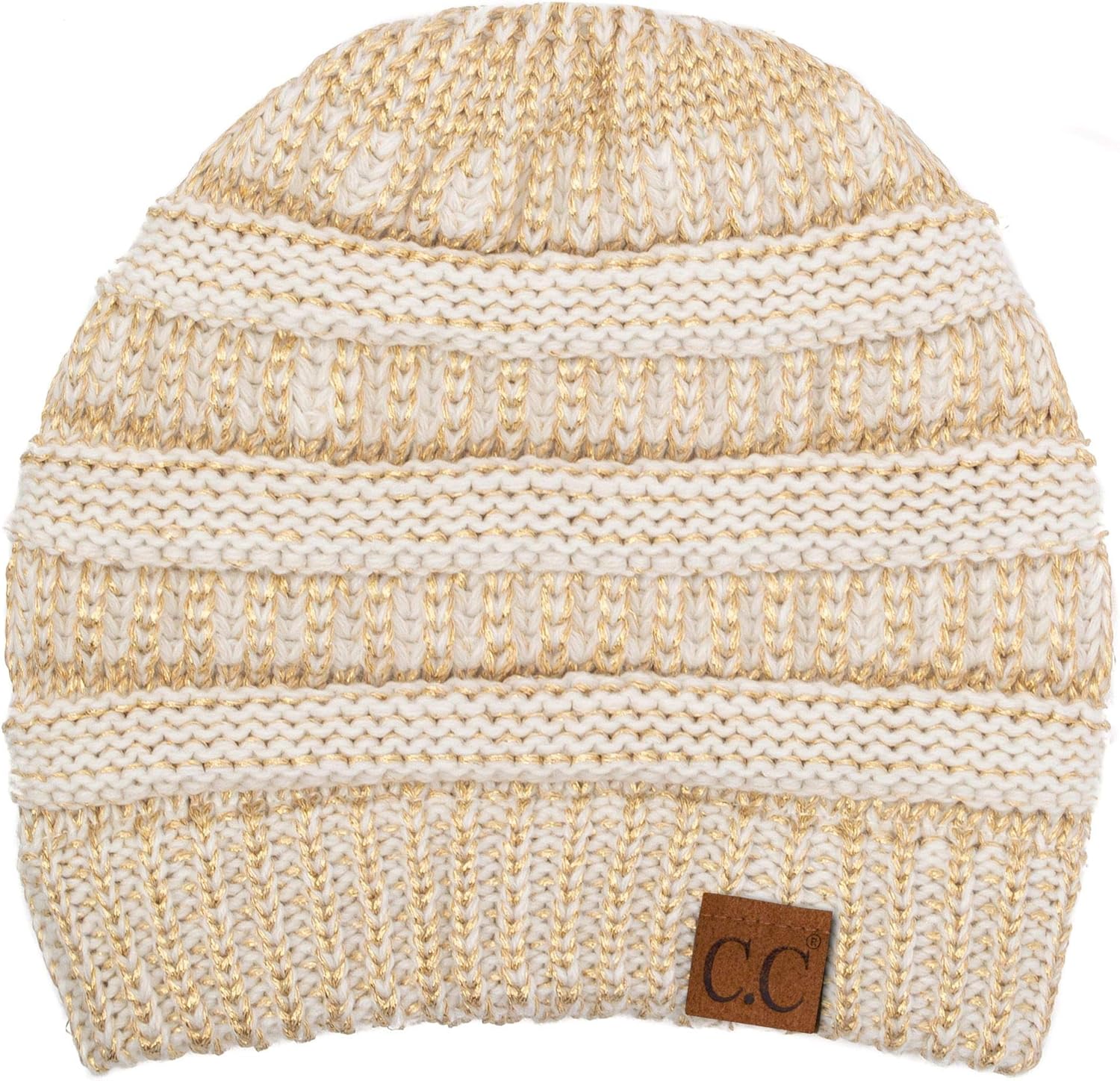 C.C レディース 厚手ソフトニットビーニーキャップハット US サイズ: One Size カラー: ゴールド