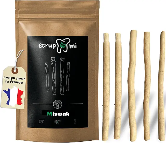 Scrupmi® Miswak Kausticks, 5 Stück – Traditionelle Zahnbürste, 100% Natur