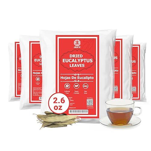 Akshit Hojas de eucalipto secas, hierba de té de hoja de eucalipto premium, 13 onzas, hojas de eucalipto, sin cafeína, té de hojas de eucalipto, sin