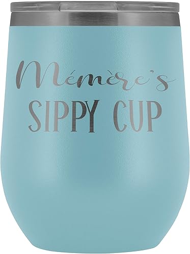 Memere's Sippy Cup - Vaso de vino (12 onzas), color morado