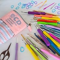 Vista 6 de Boye 42-40165 ''OCD'' Bolsa de almacenamiento de tela de ganchillo con cremallera, 5.75 x 7 pulgadas, multicolor