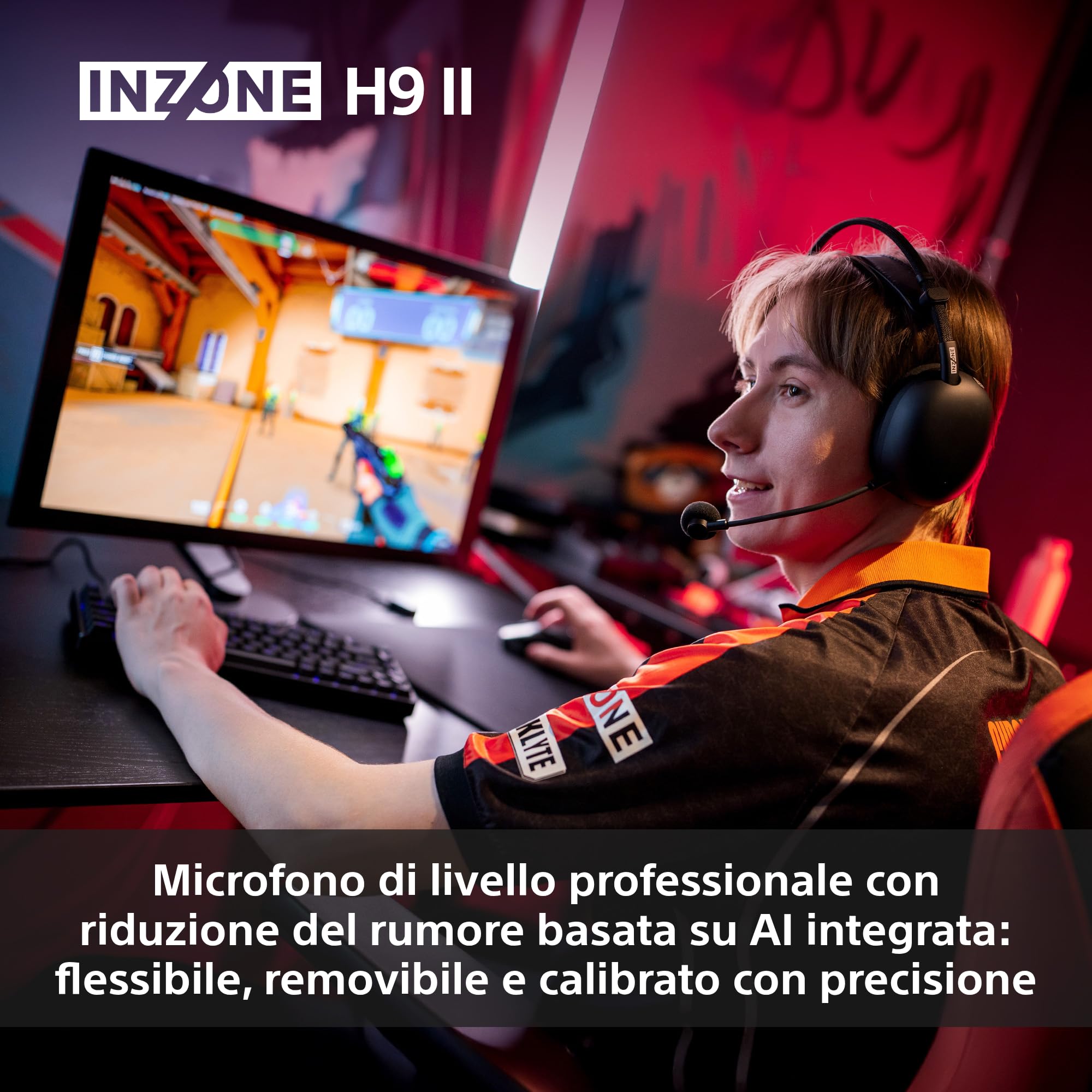 Sony INZONE H9 II Cuffie da gaming wireless con cancellazione del rumore – Audio spaziale a 360°, Microfono con riduzione del rumore, Batteria da 30 ore, Design leggero, Bluetooth Cablato, PC – White