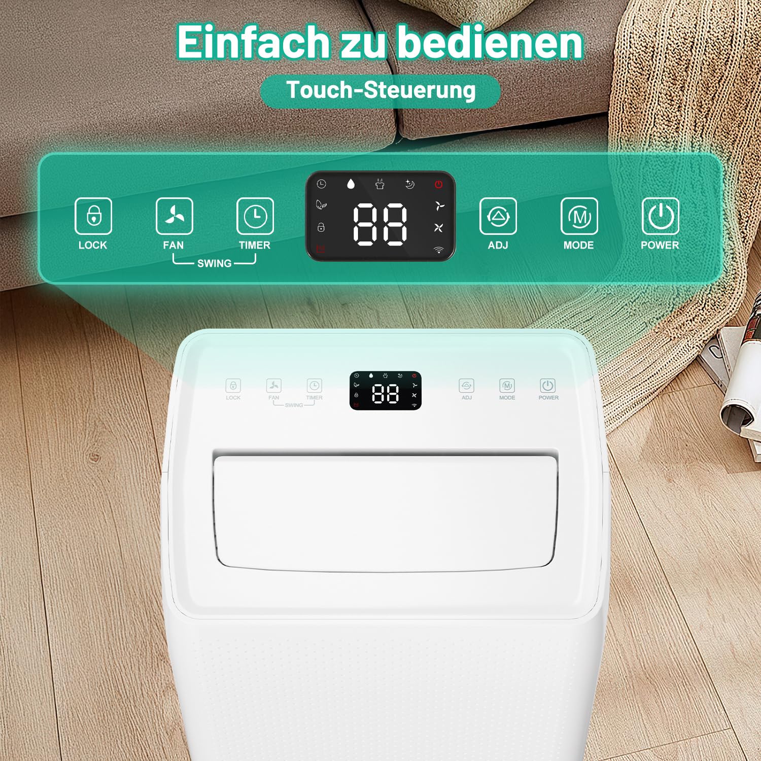 Osuszacz powietrza 26 l/dzień, osuszacz powietrza z 3 trybami pracy, cyfrowy wyświetlacz, wąż odpływowy i zdejmowany zbiornik na wodę, funkcja rozmrażania, timer 24 h, cichy osuszacz