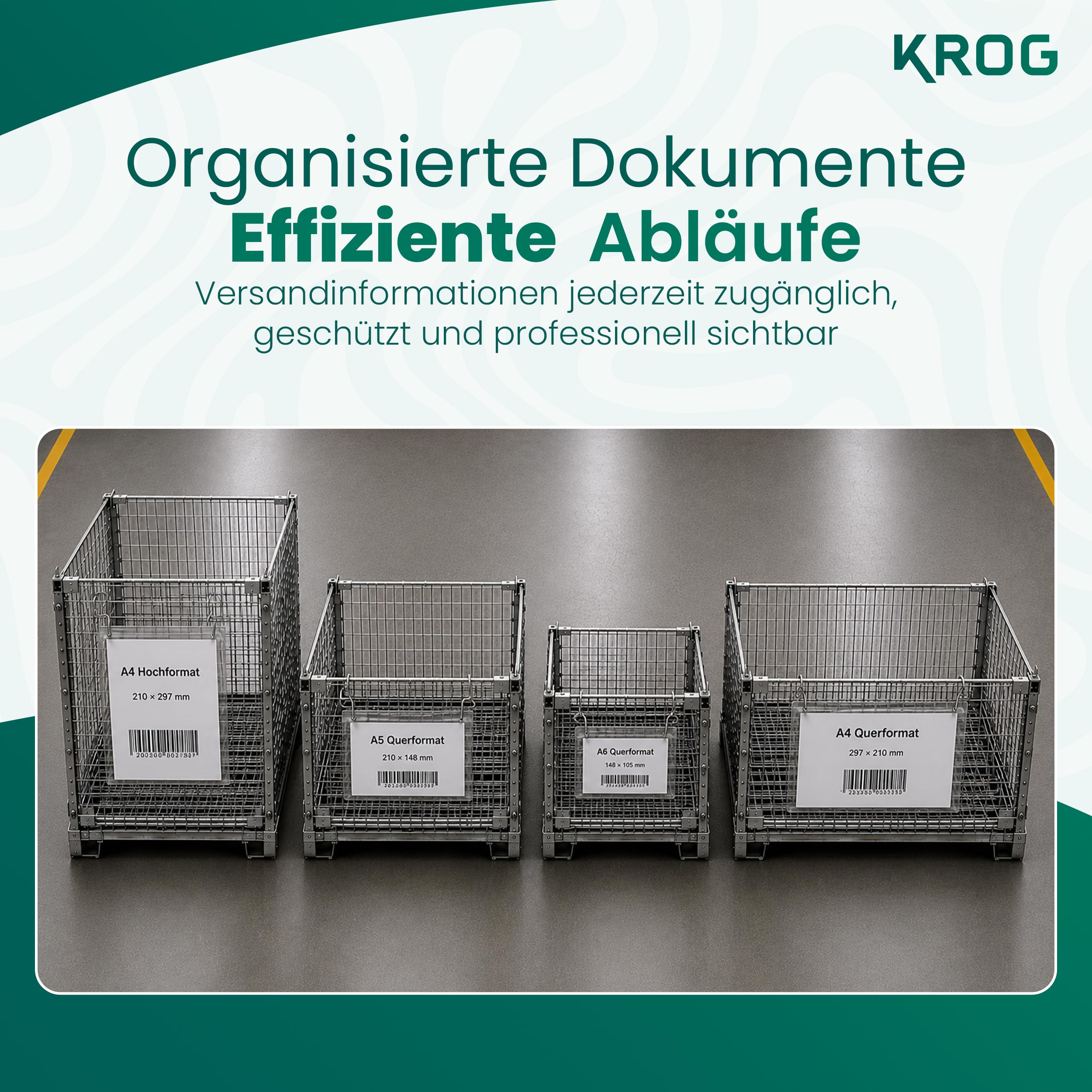 Krog A4 - Cartellina con gancio, 50 pezzi, colore: Trasparente