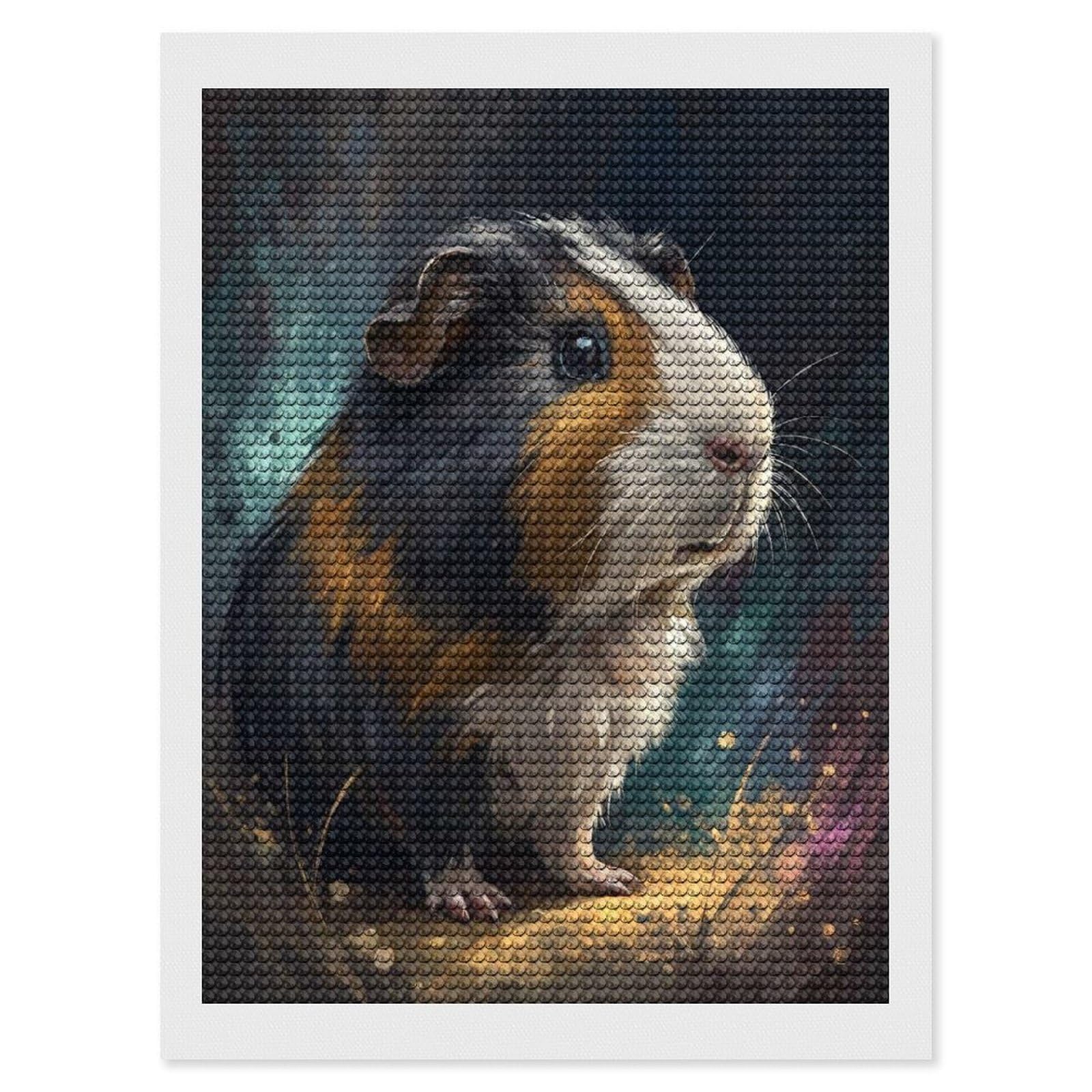 Junmoney Guinea Pig Portrait Diamond Art Kit 12"x16", Modern Decor, Farmhouse Decor, Home Wall Art, Festive Craft Gift, Handmade Wall Decor