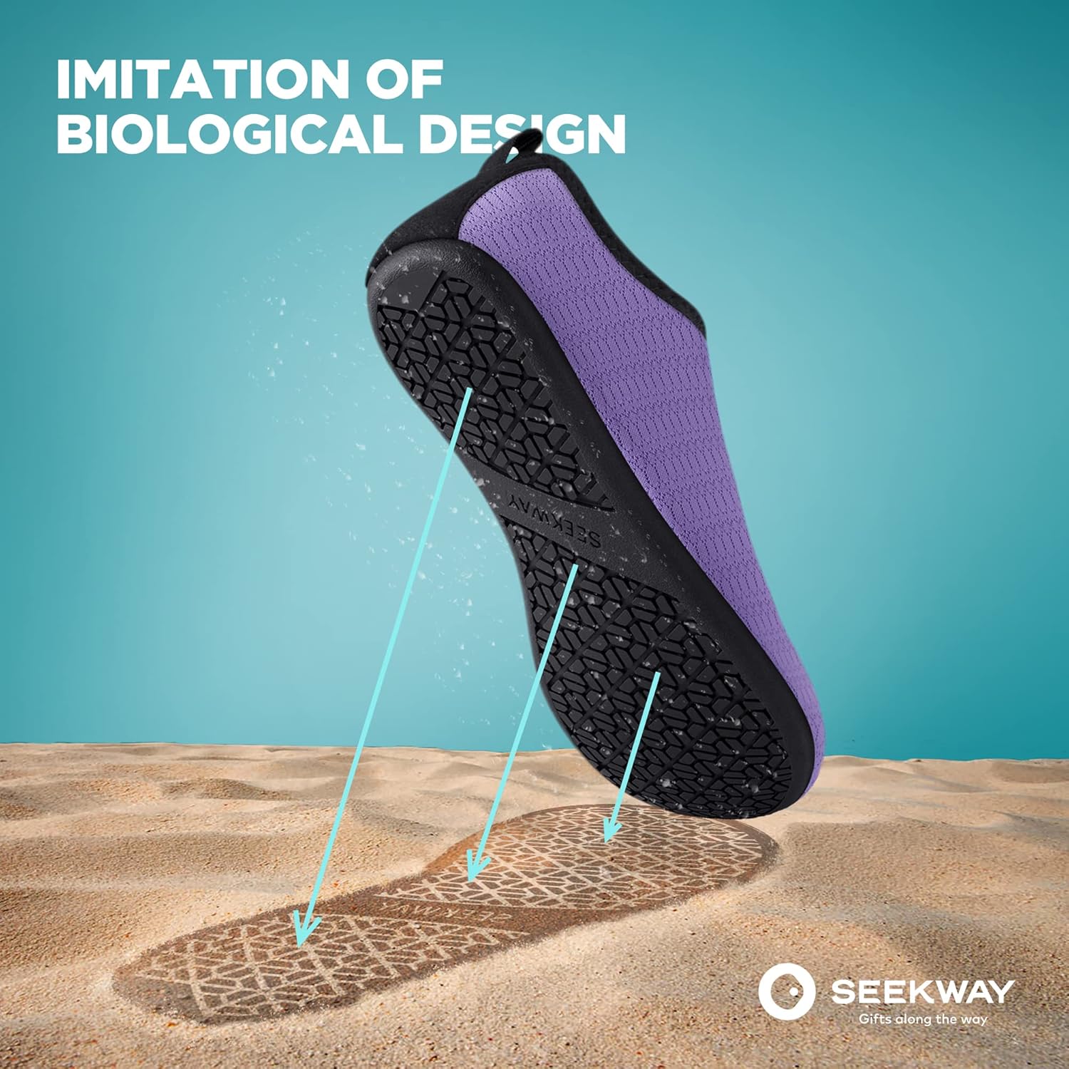 SEEKWAY Water Shoes Barefoot Aqua Socks Non Slip Quick-Dry for Beach Pool Swimming River Lake Women Men Purple SK001 - Image 3