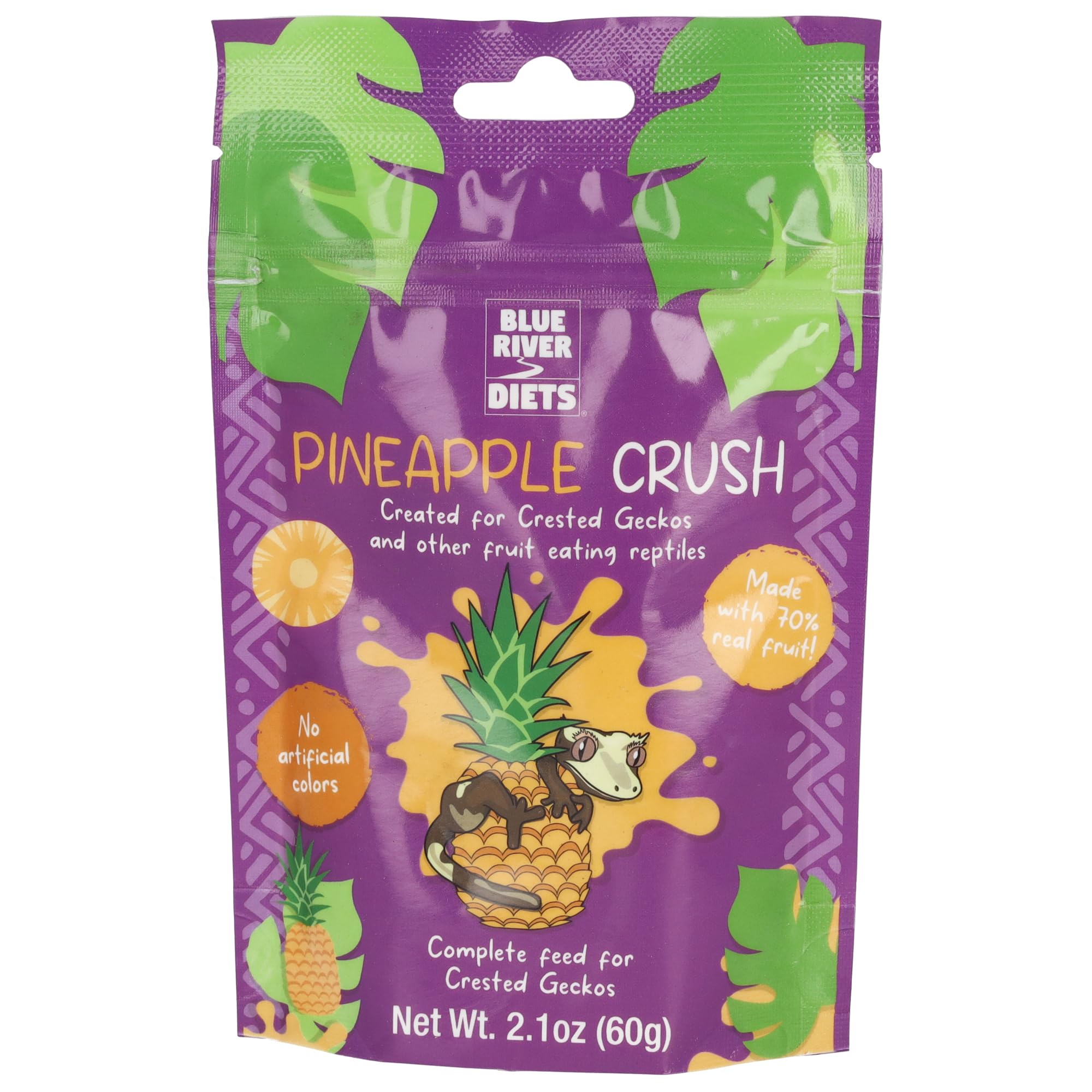 Blue River Diets Complete Crested Gecko Food | All Natural Gecko Food Made in the UK (60g, Pineapple Crush)