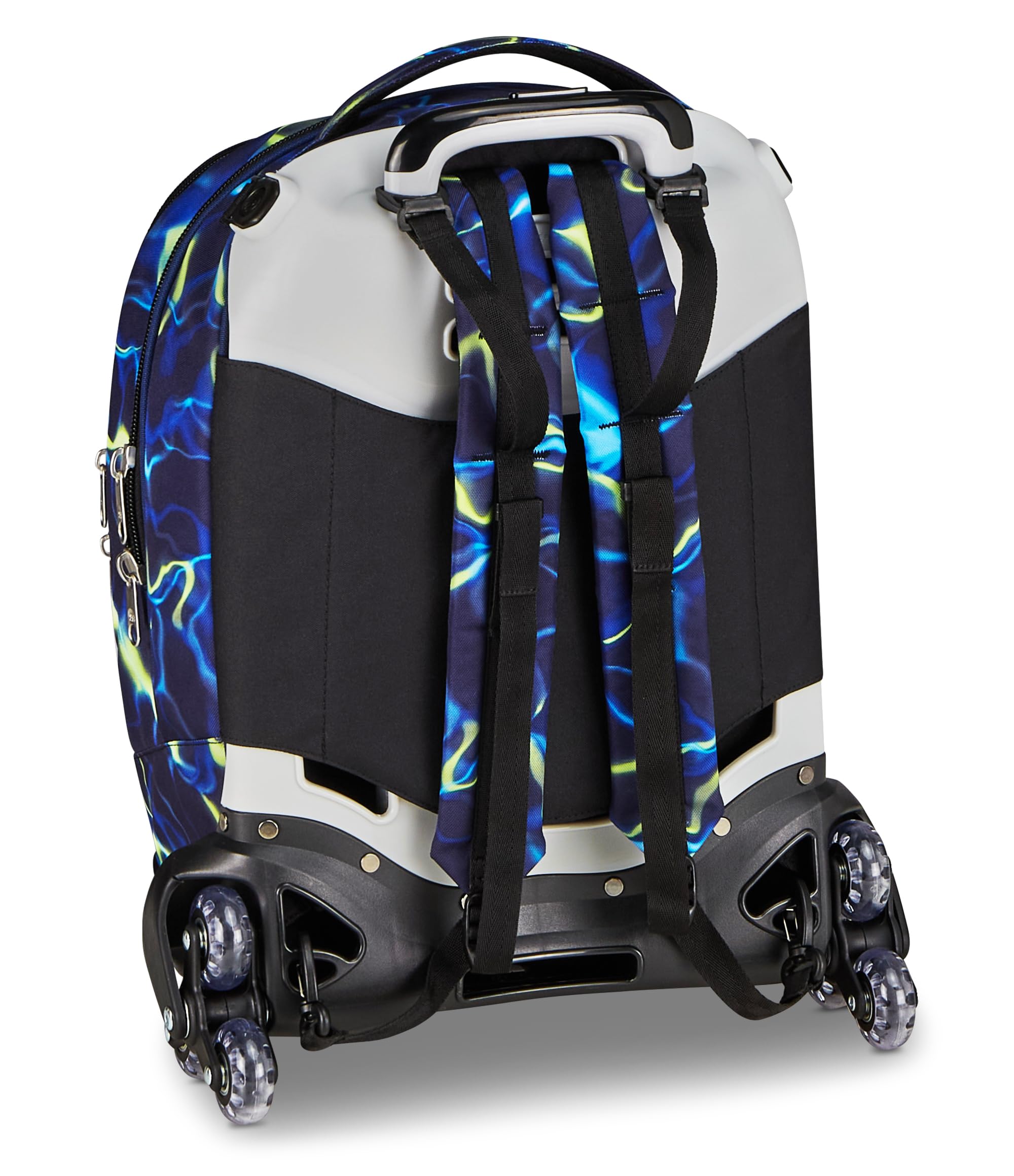Seven Trolley Scuola Jack 8 Ruote Detach ELECTICVIBE BOY, Blu, 43 L, Scomponibile, Zainetto staccabile, 4 in 1, Cross-over System, Tasche multifunzione, Scuola elementare e media, Bambino, Ragazzo