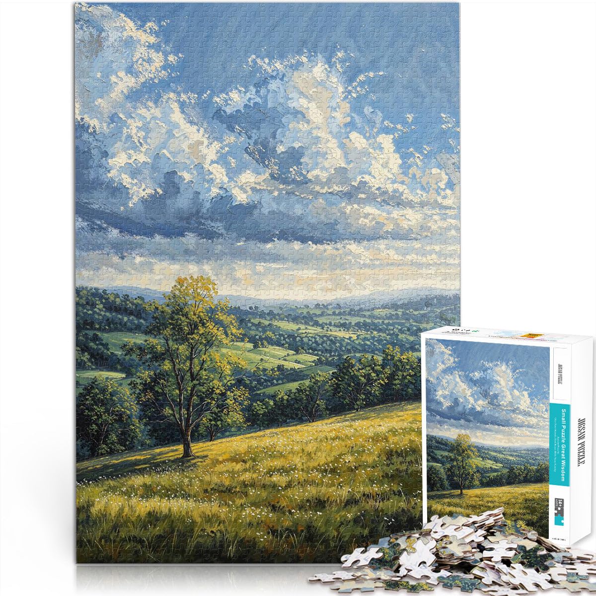 Jigsaws 1000 Pieces for teenagers Hillside View Family Fun 50x75cm for is ideal as a gift for the whole family for and Age 14 Years Up