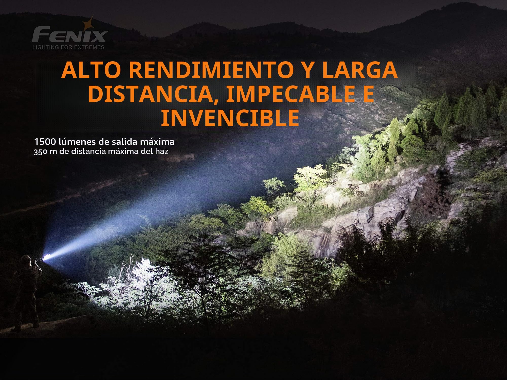 Linterna de Montañismo, Alpinismo y Trekking Marca Fenix para Unisex Adulto