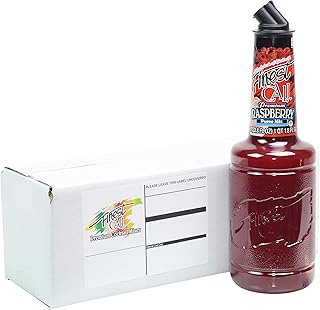 Finest Call Premium Raspberry Fruit Puree Drink Mix, 1 Liter Bottle (33.8 Fl Oz), Individually Boxed