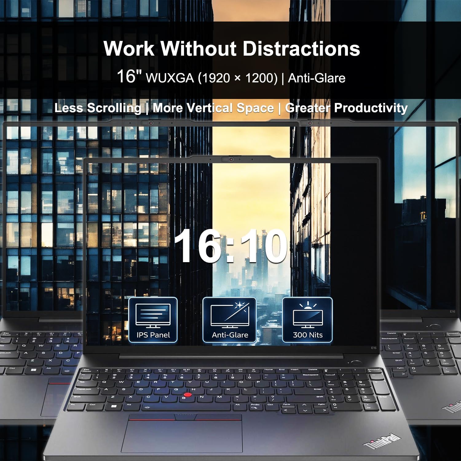 Lenovo ThinkPad E16 Gen 2 Business Laptop, AI Boost Intel Core Ultra 5 125U(Beat i7-1355U), 16" FHD+ IPS Display, 64GB DDR5 RAM, 1TB SSD, Backlit Keyboard, Fingerprint Reader, Win 11 Pro, WOWPC Bundle