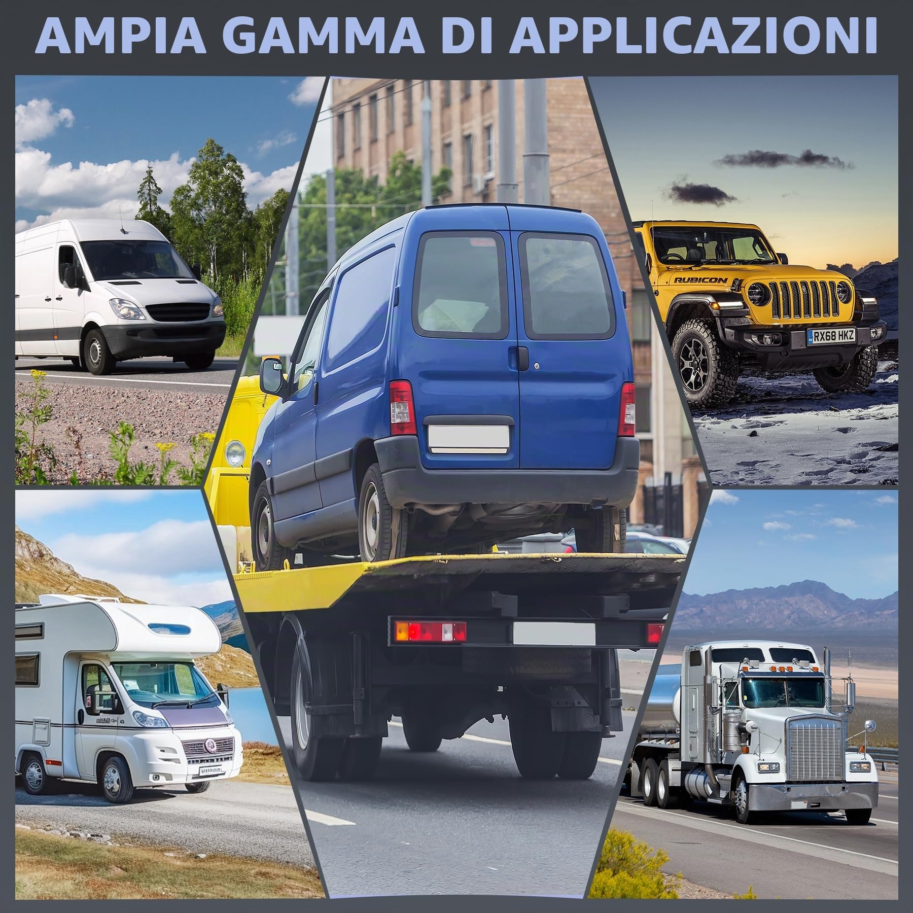 MEISHILE 12V Fanali Posteriori Rimorchio, 13-Pin Luci Posteriori per Camion Kit, Con 6 Funzioni/Cavo Da 5m*2, Universale Luci Rimorchio per Caravan Furgone Camion Trattore Autocarro