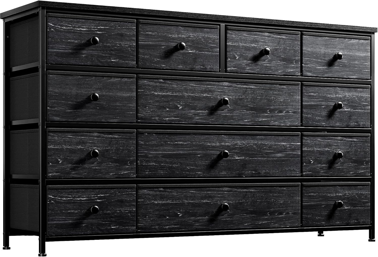 EnHomee Dresser TV Stand with 13 Drawer, Black Dresser for Bedroom, Large Dressers