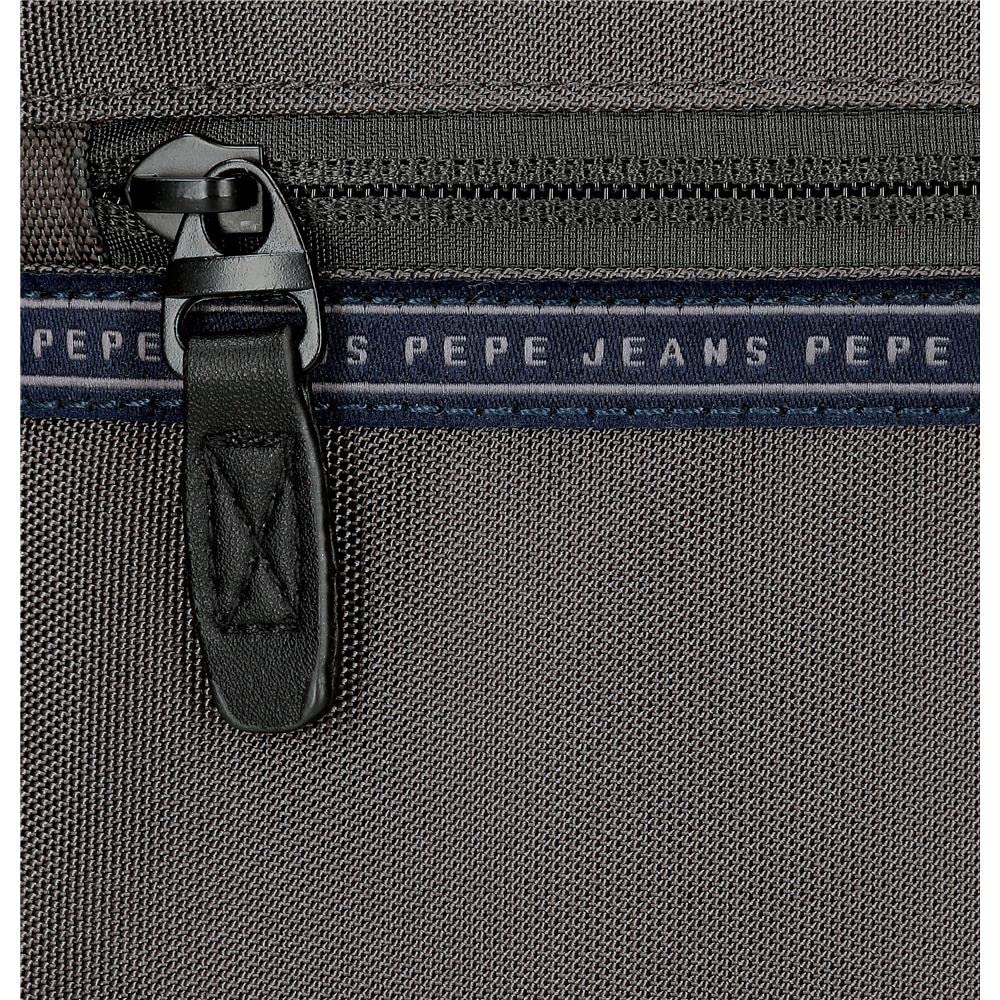 Pepe Jeans Iron Bandolera Porta Tablet Gris 23x27x7 cms Poliéster con detalles en Piel Sintética