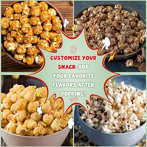 Miniatura 6 de Air Popper Popcorn Maker - Máquina eléctrica de palomitas de maíz con un 98% de alta tasa de estallido con tazón para servir, sin aceite, 2 minutos