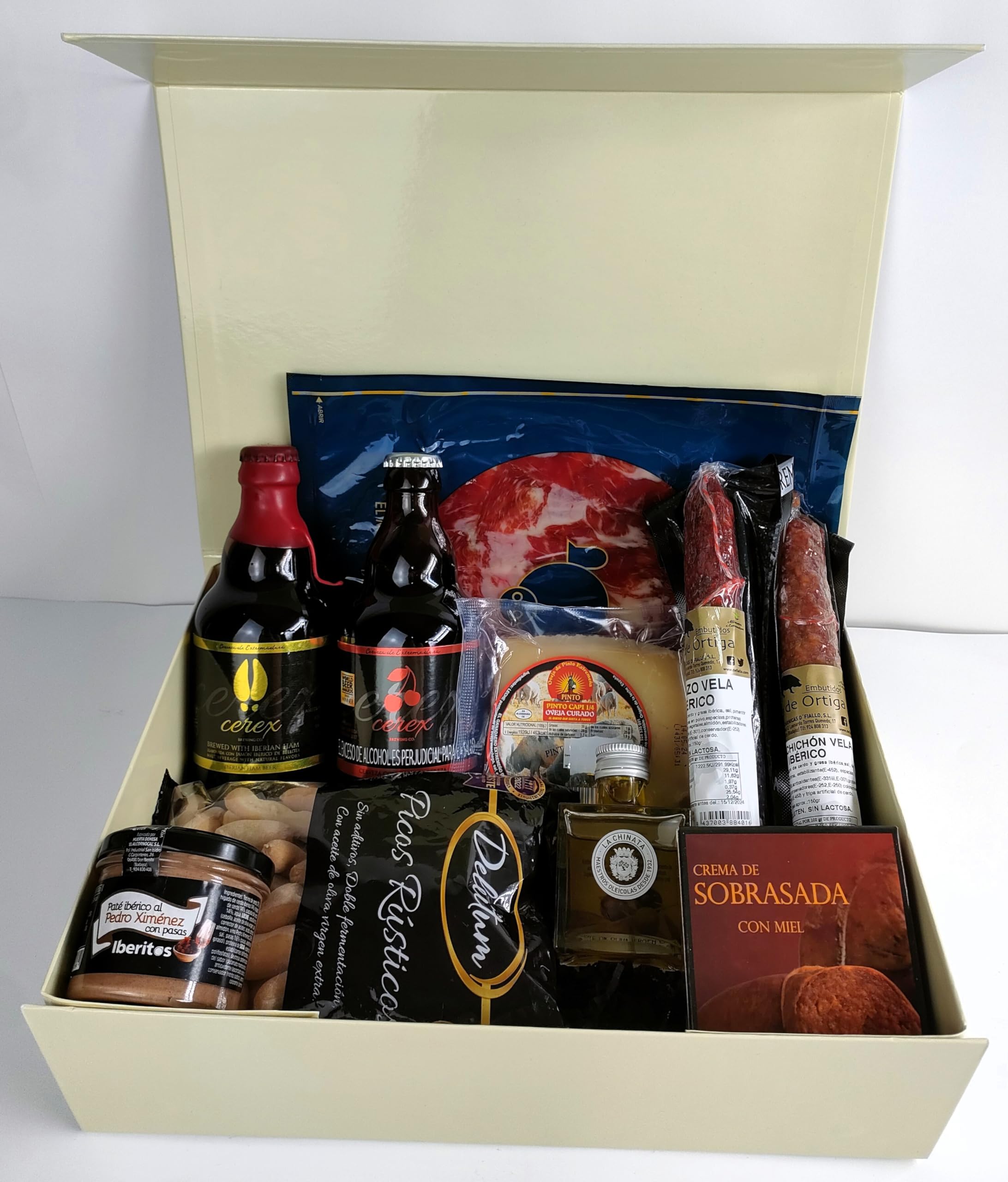 DON GOURMET, Cesta Gourmet para Regalar, Queso curado, jamón ibérico,chorizo ibérico, lote embutidos ibéricos, aceite de oliva virgen extra, patés, pack ibéricos, Regalo Original.