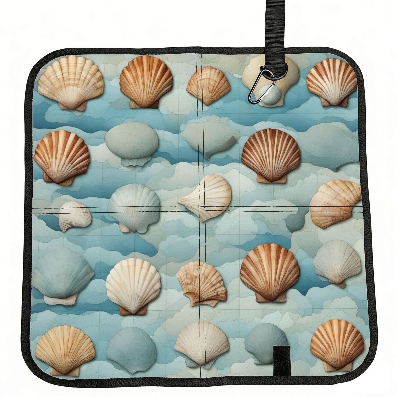 AYYQWE Sea Shell Print Foldable Seat Cushion Portable Chair Pad Office Commuting Picnic Camping Outdoor