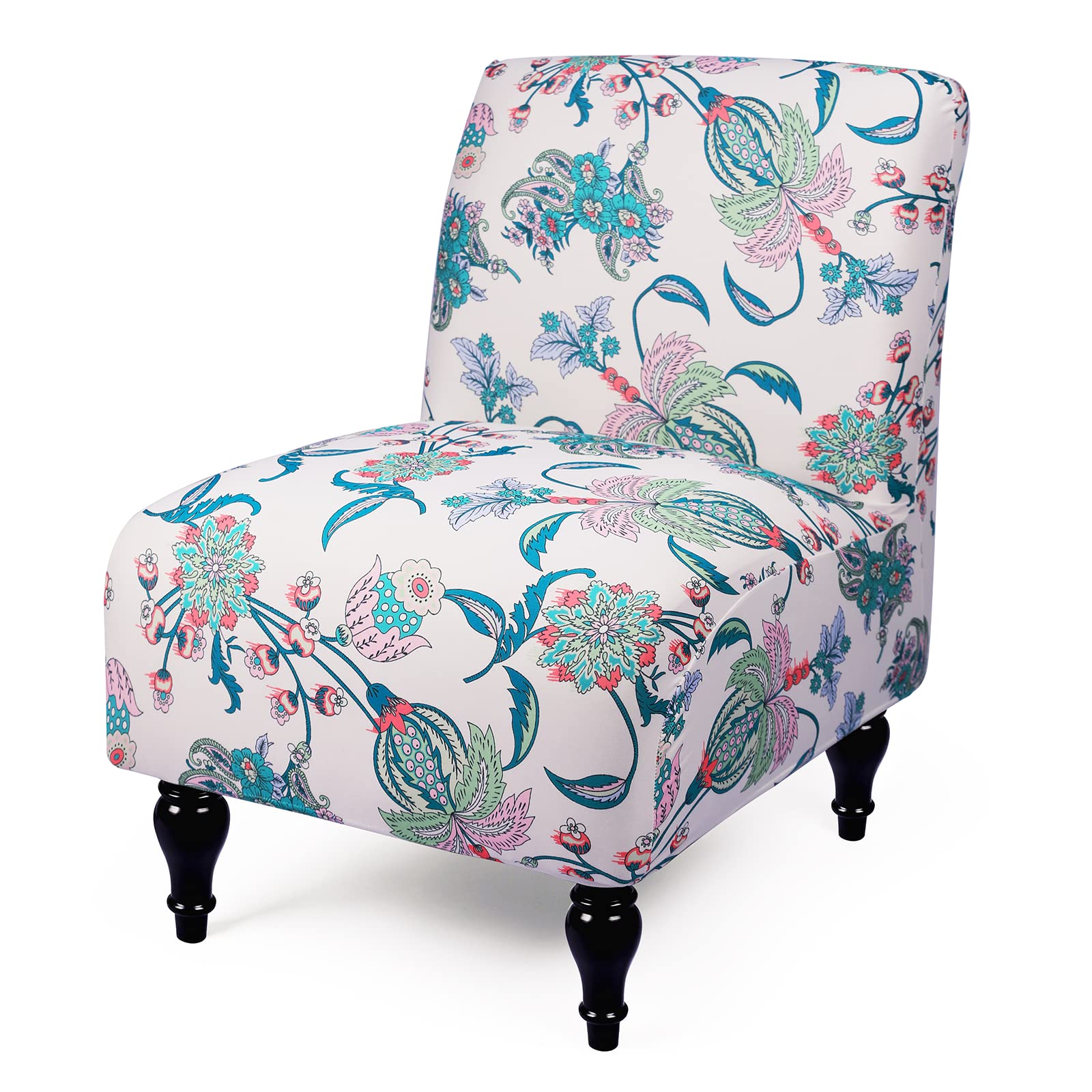 Iauddy Armless Accent Chair Cover(Beige/Green)