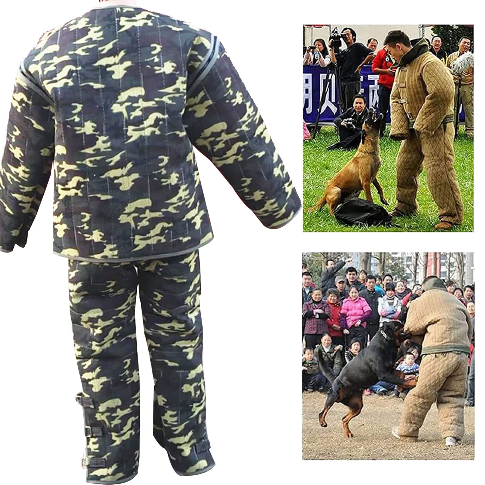 Kombinezon Przeciw Ugryzieniom Psa, Odzież Ochronna Do Szkolenia Psów Dla Trenera, Pełna Ochrona Ciała, Odpinane Ramiona, Spodnie I Kurtki, Regulowany Pasek Na Ramię, Pogrubione Płótno