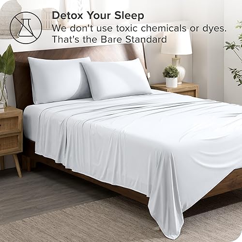 Miniatura 4 de Bare Home Juego de sábanas de punto elástico de microfibra de alta calidad, sábanas elásticas en 4 direcciones, sábana bajera elástica, sábana