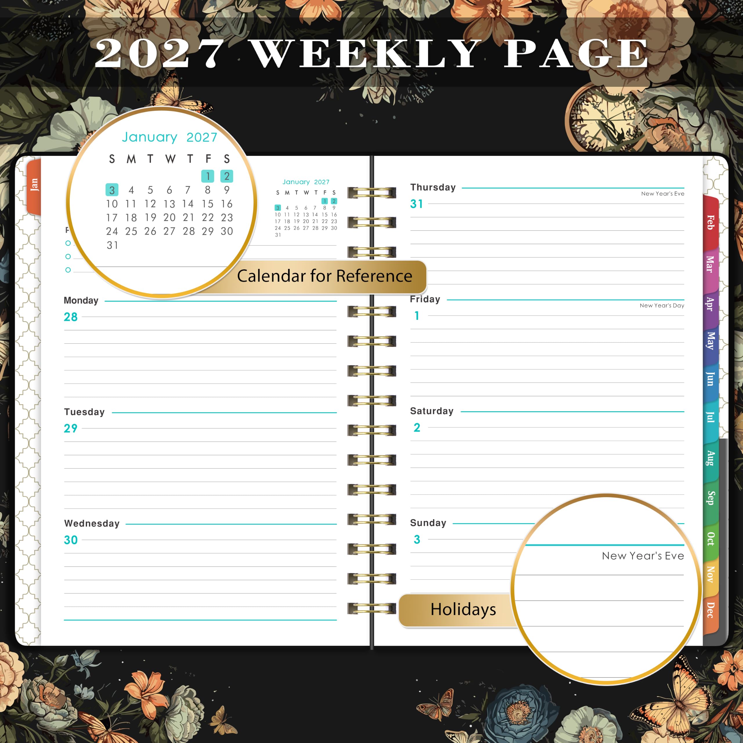 Agenda 2025 – Planificateur 2025, janvier 2025 à décembre 2025, 21,3 x 16 cm