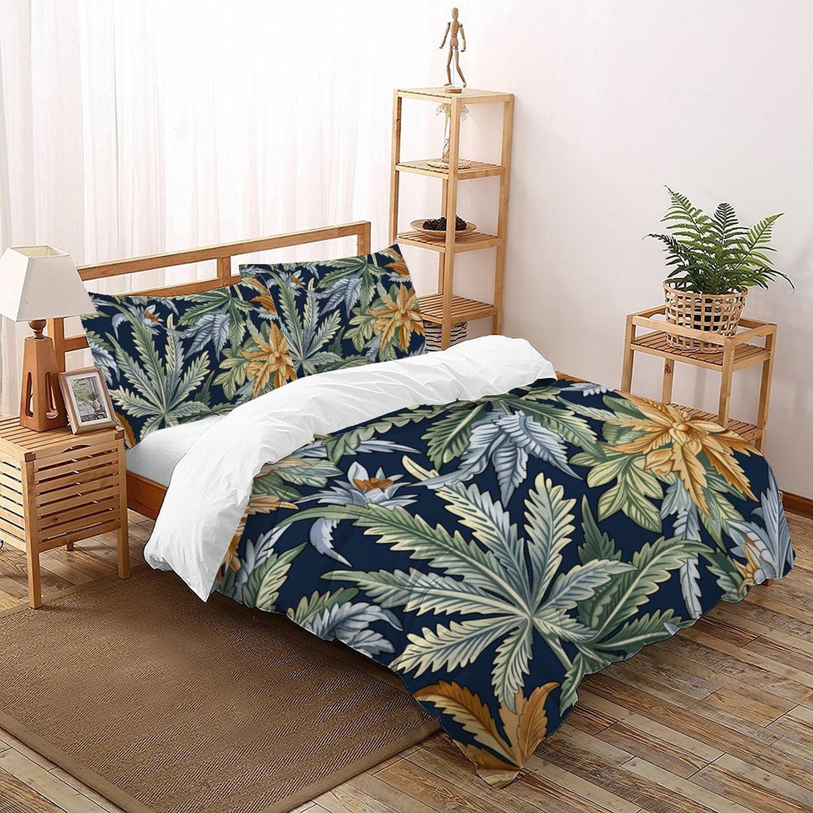 Housse de couette zip floral 3D résolvant le problème de glisse pour lit enfant