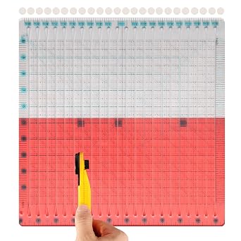 Acrylic Quilting Ruler 11.5" x 10.5" for Precise Fabric Cutting Quilt Rulers Quilting Sewing Tools Slotted Rulers,Sewing Ruler for Quilting