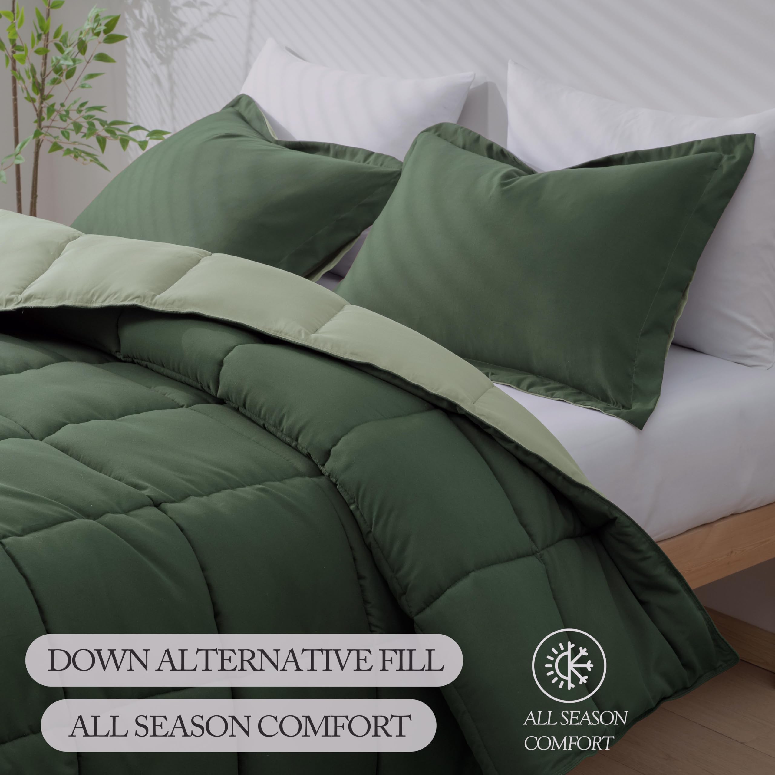 Green Queen Comforter Set - Relaxing Bedroom Style -4 Green Queen Comforter Set - Relaxing Bedroom Style -4