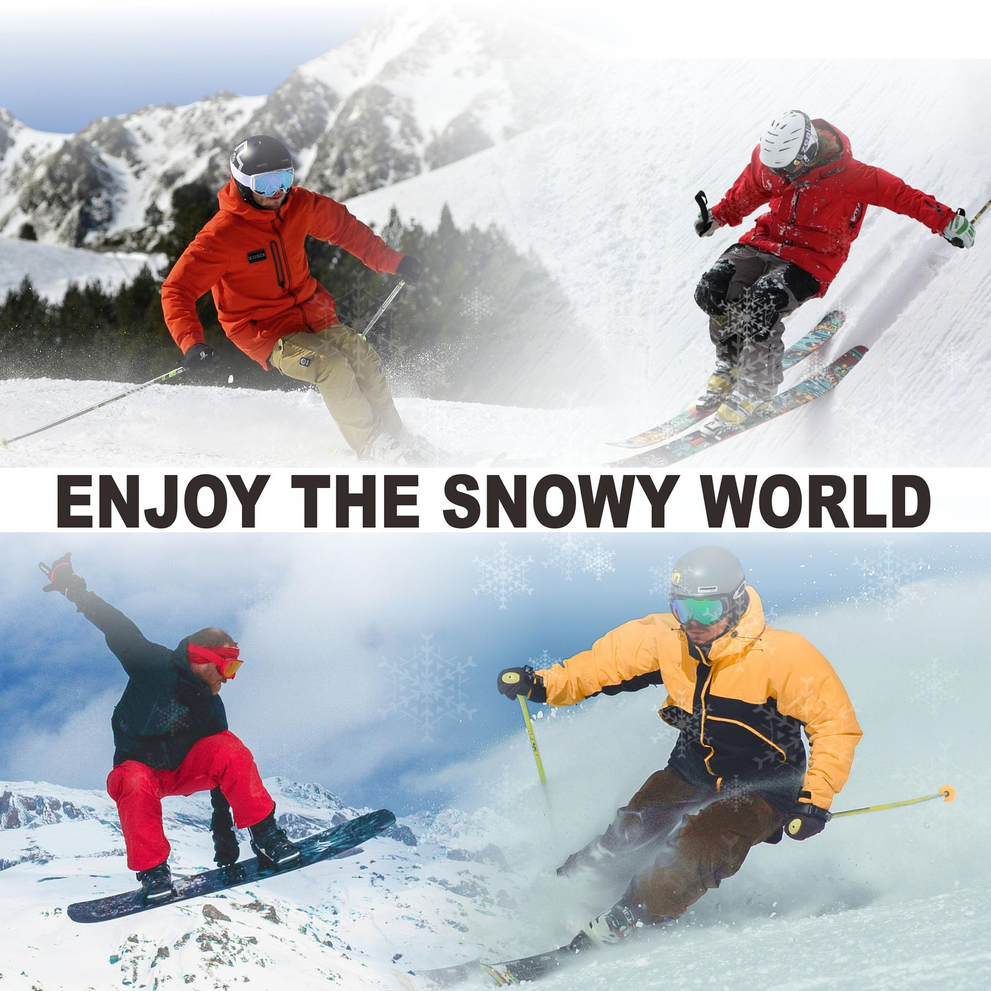 Guantes de esquí de invierno, impermeables, cálidos, resistentes al viento, guantes para hombre y mujer, para esquí, snowboard, escalada en hielo, pala de nieve, camping, deportes de
